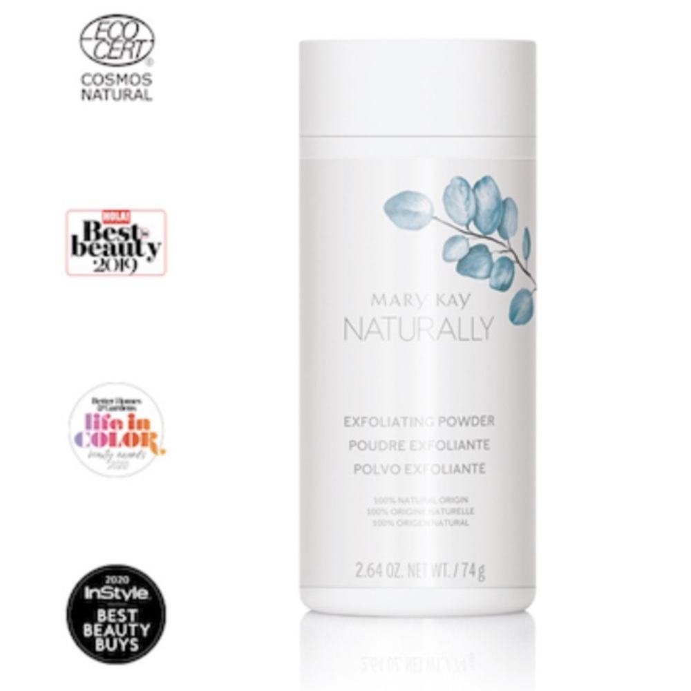 Mary Kay Naturally Exfoliating Powder with Blue Leaf Design